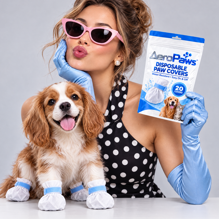 A Cavalier and the paw-cover pack