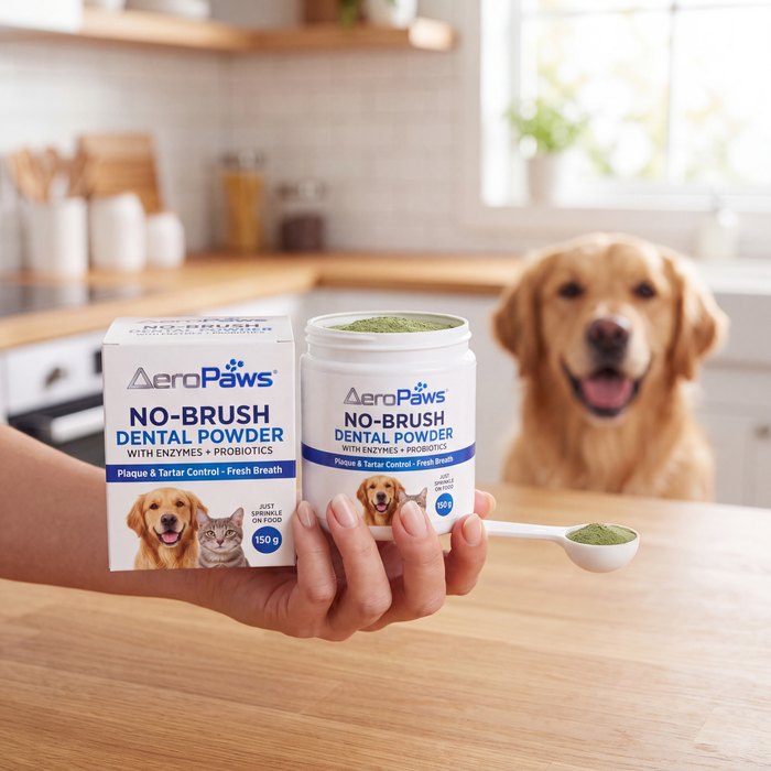 No-Brush Dental Powder in the kitchen