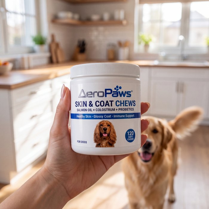 Skin & Coat Chews in the kitchen