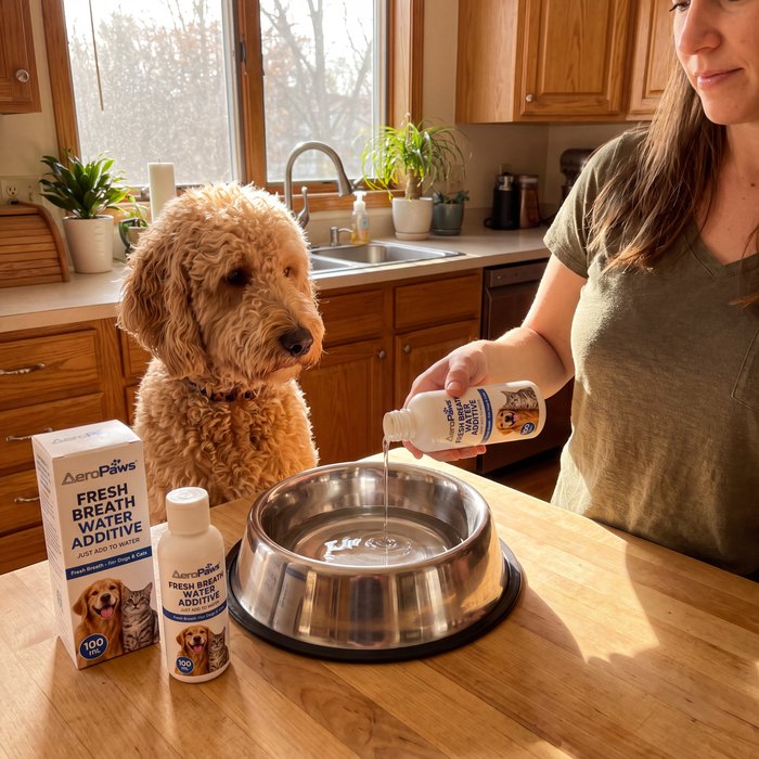 Fresh Breath Water Additive in daily use