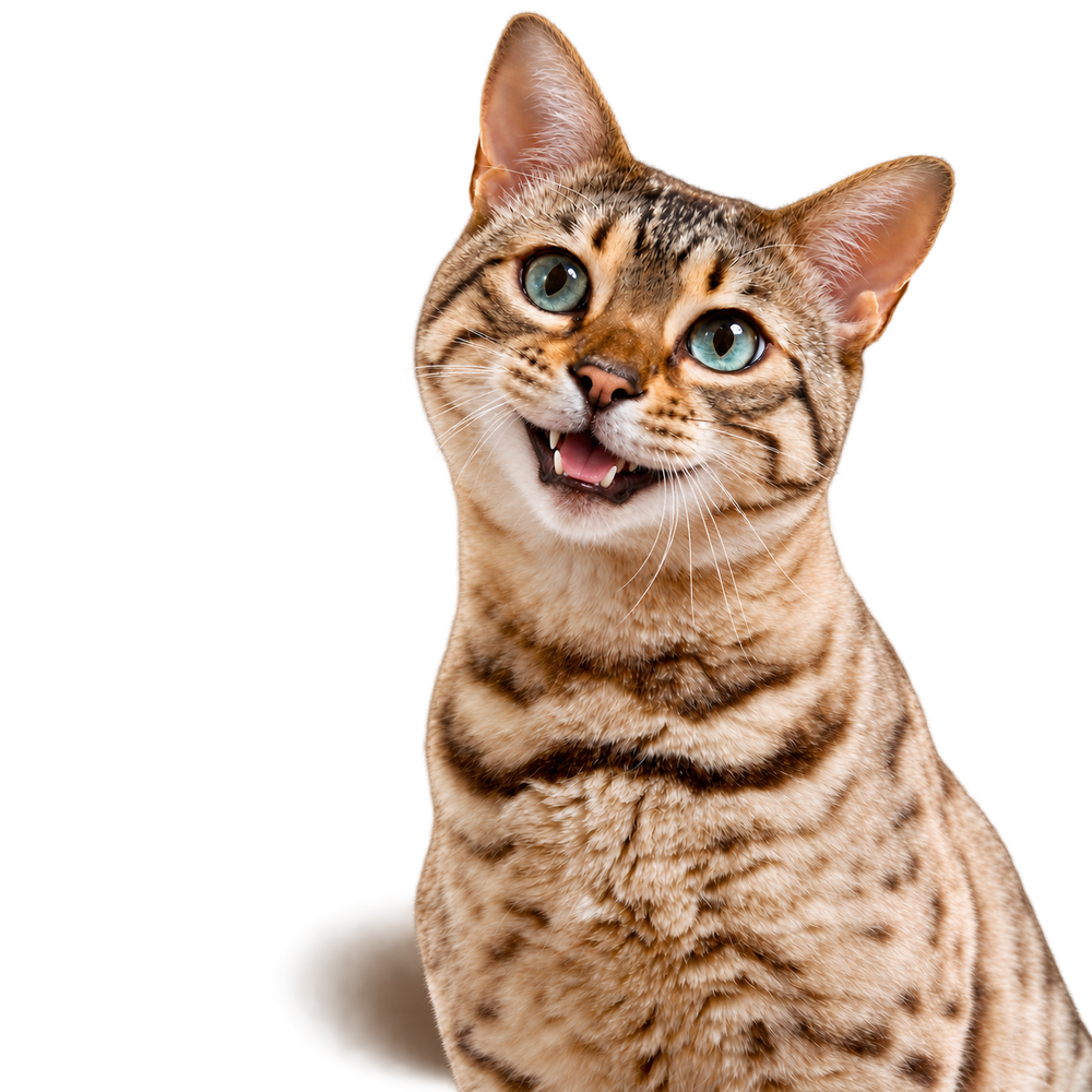 Cat with fresh breath after using AeroPaws dental foam