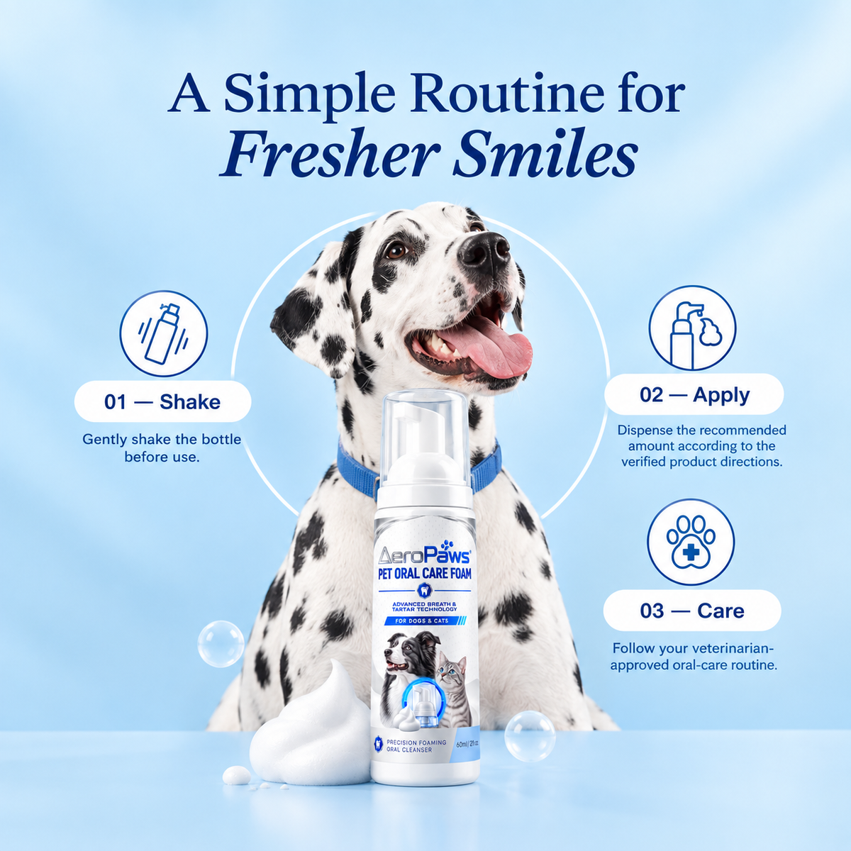 AeroPaws® Pet Oral Care Foam