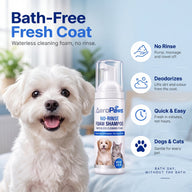 AeroPaws® No-Rinse Foam Shampoo – Waterless Shampoo, Dogs & Cats, 60 mL