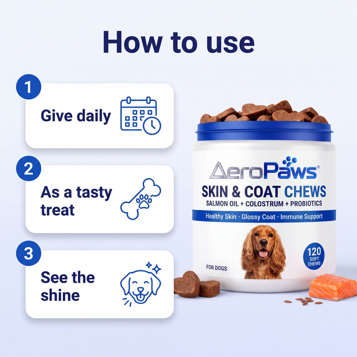 How to use: give daily as a tasty treat, then see the shine