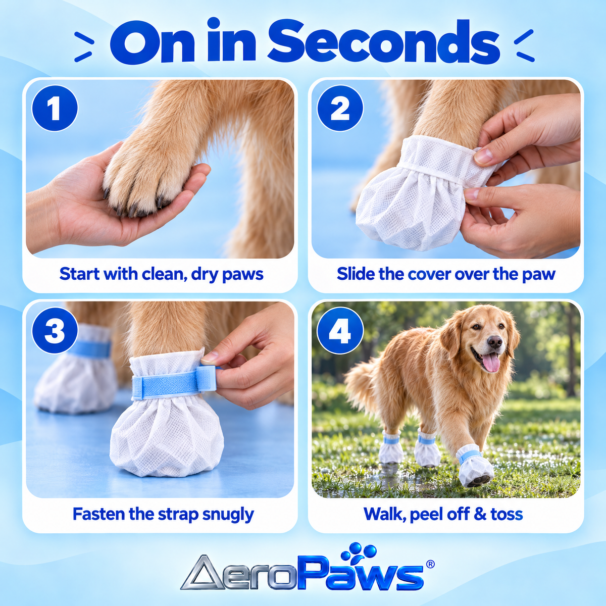 AeroPaws® Disposable Dog Paw Covers – Water-Resistant, 20 Pack