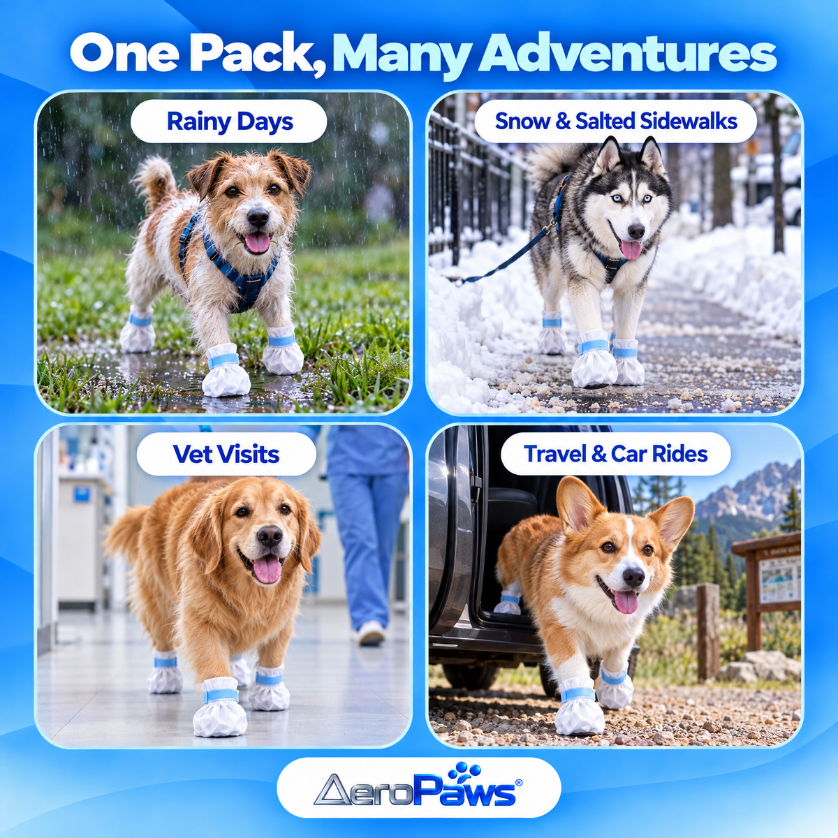 AeroPaws® Disposable Dog Paw Covers – Water-Resistant, 20 Pack