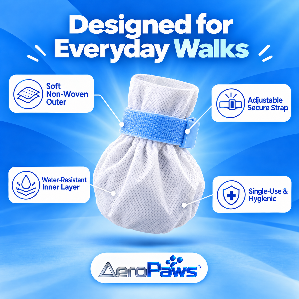 AeroPaws® Disposable Dog Paw Covers – Water-Resistant, 20 Pack