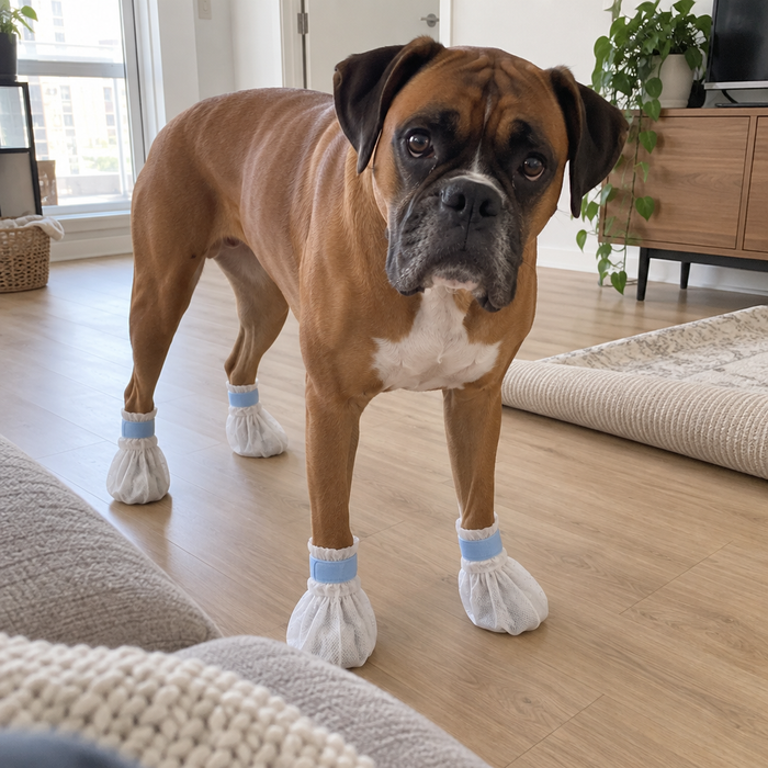 A boxer at home