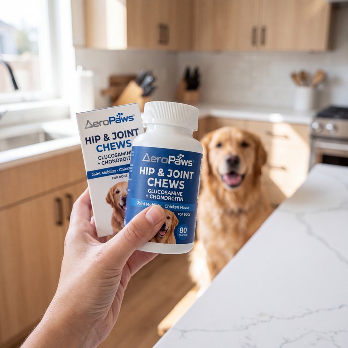 Hip & Joint Chews in the kitchen