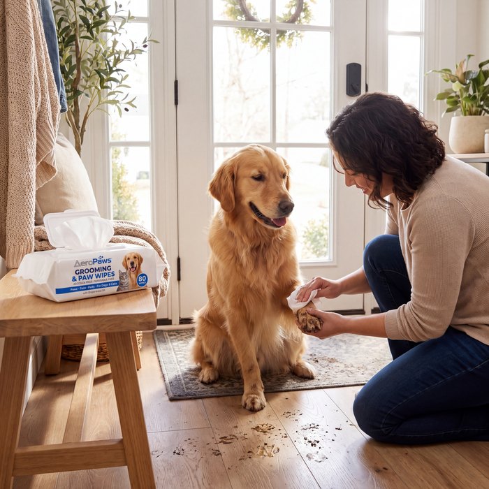Grooming & Paw Wipes at home