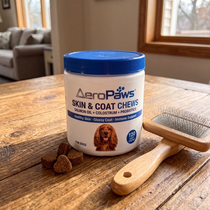 Skin & Coat Chews at home